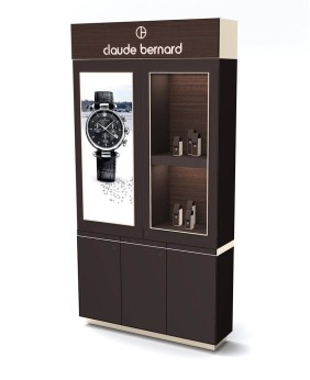Luxury Wooden Wall Mounted Watch Display Showcase
